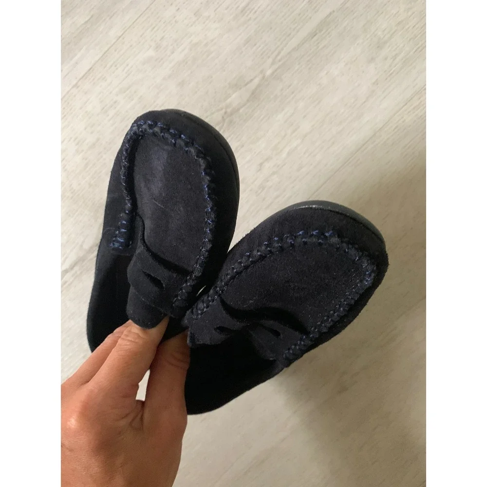 Papouelli‎ London Kids Navy Blue Suede Penny Loafers Driving Shoes Size 30 Spain